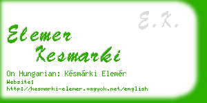 elemer kesmarki business card
