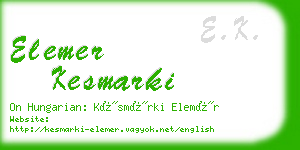 elemer kesmarki business card